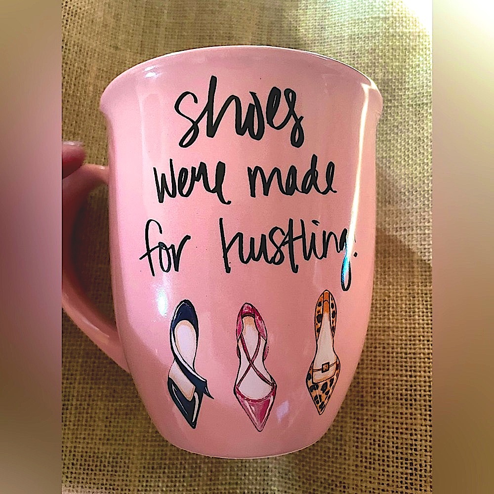 Fig & Fern pink ceramic coffee cup